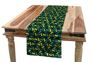 Abakuhaus Tischläufer »Esszimmer Küche Rechteckiger Dekorativer Tischläufer«, Abstrakt Grün getönte Formen