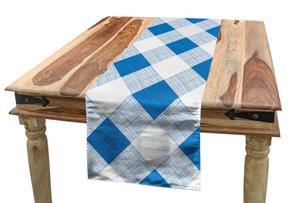 Abakuhaus Tischläufer »Esszimmer Küche Rechteckiger Dekorativer Tischläufer«, Blau und weiß Checkered Plaid Gitter