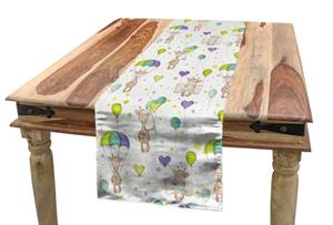 Abakuhaus Tischläufer »Esszimmer Küche Rechteckiger Dekorativer Tischläufer«, Baby Infant Giraffen Fliegen