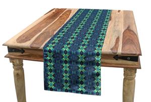 Abakuhaus Tischläufer »Esszimmer Küche Rechteckiger Dekorativer Tischläufer«, Blau und Grün geometrische Zigzag