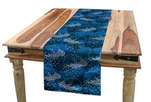 Abakuhaus Tischläufer »Esszimmer Küche Rechteckiger Dekorativer Tischläufer«, Blau und weiß Regen-Wolken-Grafik