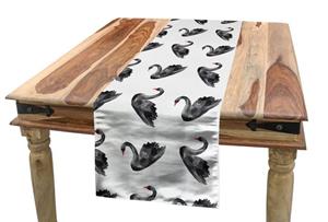 Abakuhaus Tischläufer »Esszimmer Küche Rechteckiger Dekorativer Tischläufer«, Schwan Aquarelle Black Birds