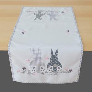 TextilDepot24 Tischdecke »mit Stickerei Drei Hasen mehrfarbig«, bestickt