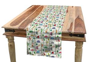 Abakuhaus Tischläufer »Esszimmer Küche Rechteckiger Dekorativer Tischläufer«, Autos Kinder, die auf Verkehr