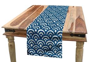 Abakuhaus Tischläufer »Esszimmer Küche Rechteckiger Dekorativer Tischläufer«, blau Wasser Asian Halbkreise
