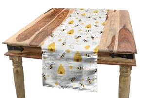Abakuhaus Tischläufer »Esszimmer Küche Rechteckiger Dekorativer Tischläufer«, Biene Fliegen Bugs Herzen Beehives