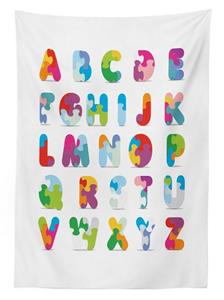Abakuhaus Tischdecke »Farbfest Waschbar Für den Außen Bereich geeignet Klare Farben«, ABC Puzzle Alphabet Letters Fun