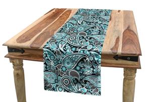 Abakuhaus Tischläufer »Esszimmer Küche Rechteckiger Dekorativer Tischläufer«, blau Paisley Blumen-Element Buta
