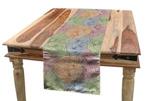Abakuhaus Tischläufer »Esszimmer Küche Rechteckiger Dekorativer Tischläufer«, Abstrakt Gebogene Streifen Motive