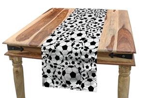 Abakuhaus Tischläufer »Esszimmer Küche Rechteckiger Dekorativer Tischläufer«, Fußball Monochrome Balls Jungen