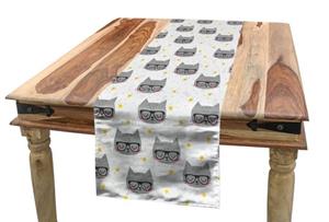 Abakuhaus Tischläufer »Esszimmer Küche Rechteckiger Dekorativer Tischläufer«, Katze Hipster Kitties Glasses