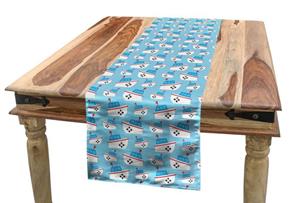 Abakuhaus Tischläufer »Esszimmer Küche Rechteckiger Dekorativer Tischläufer«, blau Wasser Funky Hand Drawn Boat