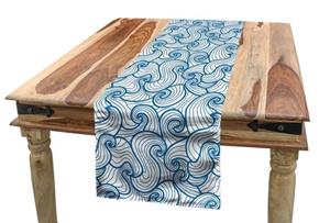 Abakuhaus Tischläufer »Esszimmer Küche Rechteckiger Dekorativer Tischläufer«, Abstrakt Wirbelnde Oceanic Waves