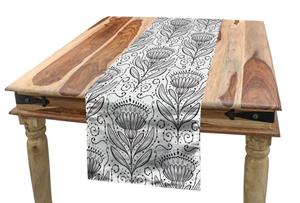 Abakuhaus Tischläufer »Esszimmer Küche Rechteckiger Dekorativer Tischläufer«, Abstrakt Achromatic Blumen-Muster
