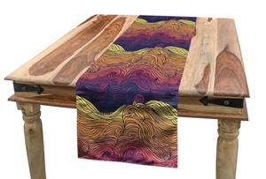 Abakuhaus Tischläufer »Esszimmer Küche Rechteckiger Dekorativer Tischläufer«, Psychedelic Curly Wellen-Artwork