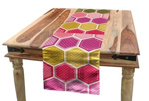 Abakuhaus Tischläufer »Esszimmer Küche Rechteckiger Dekorativer Tischläufer«, Geometrisch Hexagons und Punkte