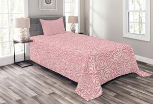 Abakuhaus Tagesdecke »Set mit Kissenbezügen Waschbar«, , Rose Abstract Swirl Linie Blooms