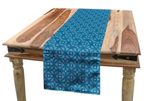 Abakuhaus Tischläufer »Esszimmer Küche Rechteckiger Dekorativer Tischläufer«, blau Paisley Curlicue Symmetrie Kunst