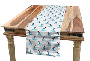 Abakuhaus Tischläufer »Esszimmer Küche Rechteckiger Dekorativer Tischläufer«, blau Wasser Geometrische Boote Flags