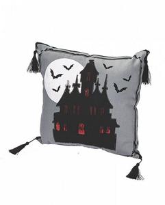Horror-Shop Tagesdecke »Halloween Zierkissen mit Haunted House«, 