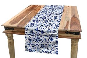 Abakuhaus Tischläufer »Esszimmer Küche Rechteckiger Dekorativer Tischläufer«, Blau Moderne Blumen-Blatt-Knospen
