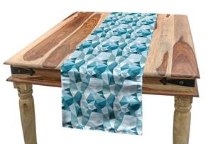 Abakuhaus Tischläufer »Esszimmer Küche Rechteckiger Dekorativer Tischläufer«, Abstract Blau Polygonalen Formen Der Kunst