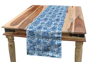 Abakuhaus Tischläufer »Esszimmer Küche Rechteckiger Dekorativer Tischläufer«, blau Paisley Ethnic Design Blumen
