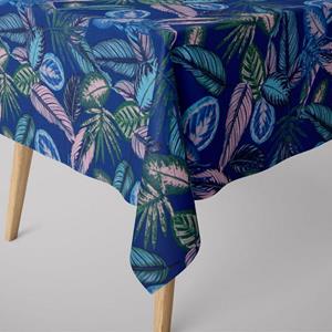 SCHÖNER LEBEN. Tischdecke » Tischdecke Dschungelpflanzen blau grün rosa verschiedene Größen«, handmade
