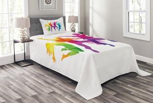 Abakuhaus Tagesdecke »Set mit Kissenbezügen Waschbar«, , Jugend Rainbow Colored Teens