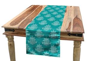 Abakuhaus Tischläufer »Esszimmer Küche Rechteckiger Dekorativer Tischläufer«, Aqua-Damast Oriental Lace Lotus