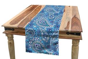 Abakuhaus Tischläufer »Esszimmer Küche Rechteckiger Dekorativer Tischläufer«, blau Paisley Ethnical Blumen-Kunst