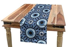 Abakuhaus Tischläufer »Esszimmer Küche Rechteckiger Dekorativer Tischläufer«, Blau und weiß floral Kreise