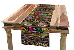 Abakuhaus Tischläufer »Esszimmer Küche Rechteckiger Dekorativer Tischläufer«, afrikanisch Bunte Indigene Kunst