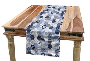 Abakuhaus Tischläufer »Esszimmer Küche Rechteckiger Dekorativer Tischläufer«, blau Wasser Hexagon Shapes Pastell