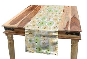 Abakuhaus Tischläufer »Esszimmer Küche Rechteckiger Dekorativer Tischläufer«, Apfel Früchte in zwei Hälften geschnitten Samen