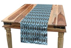 Abakuhaus Tischläufer »Esszimmer Küche Rechteckiger Dekorativer Tischläufer«, blau Wasser Vintage Damast Wie