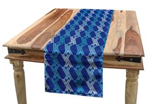 Abakuhaus Tischläufer »Esszimmer Küche Rechteckiger Dekorativer Tischläufer«, Blau Abstrakt Dreieck Patterns