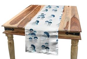 Abakuhaus Tischläufer »Esszimmer Küche Rechteckiger Dekorativer Tischläufer«, Aqua Quallen Simplistic Element