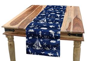 Abakuhaus Tischläufer »Esszimmer Küche Rechteckiger Dekorativer Tischläufer«, Navy blau Grunge Anchor Schiff