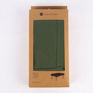SCHÖNER LEBEN. Tischdecke »Linen & More Tischdecke Indi einfarbig army grün 140x250cm«
