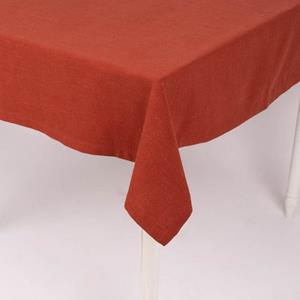 SCHÖNER LEBEN. Tischdecke » Tischdecke Bio Ramie Leinenoptik einfarbig rost verschiedene Größen«, handmade