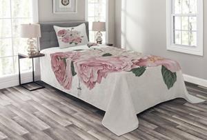 Abakuhaus Tagesdecke »Set mit Kissenbezügen Waschbar«, , Rose Alte Rosen Corsage Grunge