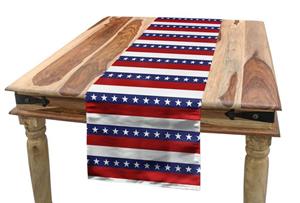 Abakuhaus Tischläufer »Esszimmer Küche Rechteckiger Dekorativer Tischläufer«, 4. Juli Amerikanische Flagge Motiv