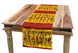 Abakuhaus Tischläufer »Esszimmer Küche Rechteckiger Dekorativer Tischläufer«, afrikanisch Tanzen-Leute