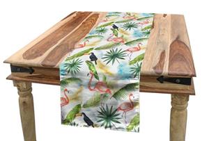 Abakuhaus Tischläufer »Esszimmer Küche Rechteckiger Dekorativer Tischläufer«, hawaiisch Aquarell Toucan Flamingo