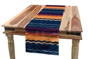 Abakuhaus Tischläufer »Esszimmer Küche Rechteckiger Dekorativer Tischläufer«, Abstrakte Geometrie Waves Inspiration