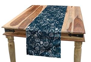 Abakuhaus Tischläufer »Esszimmer Küche Rechteckiger Dekorativer Tischläufer«, Blau und weiß Sea Shells Kunst