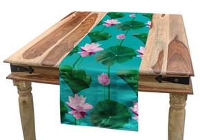 Abakuhaus Tischläufer »Esszimmer Küche Rechteckiger Dekorativer Tischläufer«, Blau Und Pink Lotus-Blätter