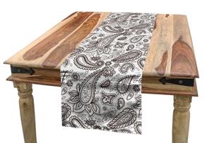 Abakuhaus Tischläufer »Esszimmer Küche Rechteckiger Dekorativer Tischläufer«, Brown Paisley Zentangle Blick Motiv