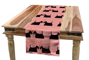 Abakuhaus Tischläufer »Esszimmer Küche Rechteckiger Dekorativer Tischläufer«, Scottie Dog Pinky Tier Romantik